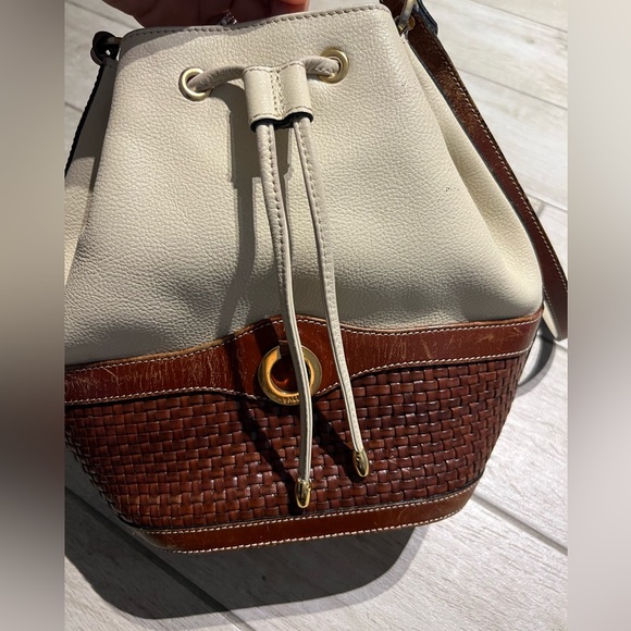 Bally Bags Bally Bucket Leather Crossbody Bag Woven Bottom